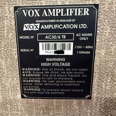 Vox AC30TB Collectors Edition 30-Watt 2x12 Guitar Combo 1995 image 4