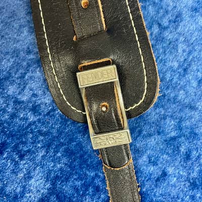 Vintage 1960's Fender Logo Leather Guitar Strap  Strat-Tele  Case Candy image 2