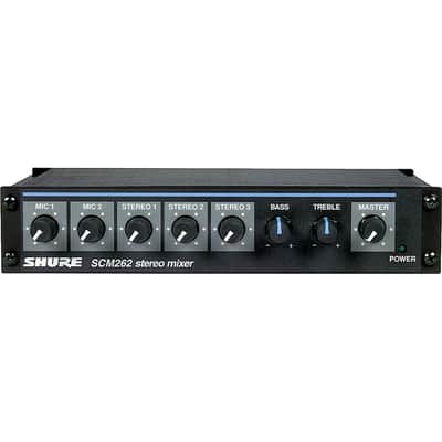 Shure SCM262 Stereo Microphone Mixer with 2 XLR Mic Inputs, Stereo 1/4 Outputs, Stereo RCA Outputs, 12 V Phantom Power image 5