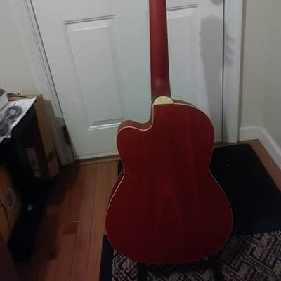 Sojing Electric/Acoustic Classical Guitar Cherry Matte Finish - New image 5