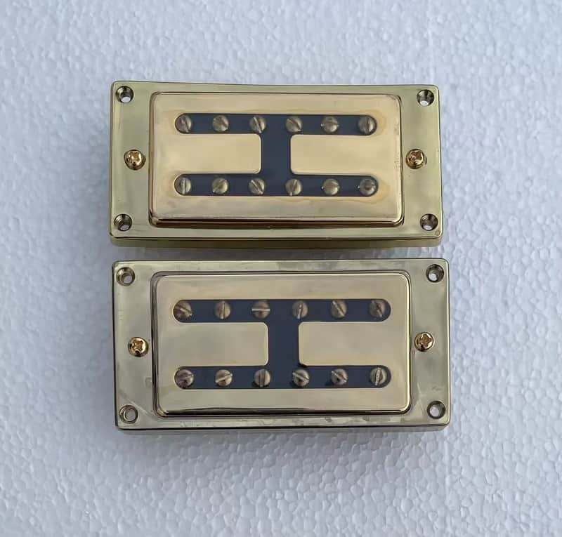 Gold Jazz Guitar Neck and Bridge Humbucker Pickups Set image 1