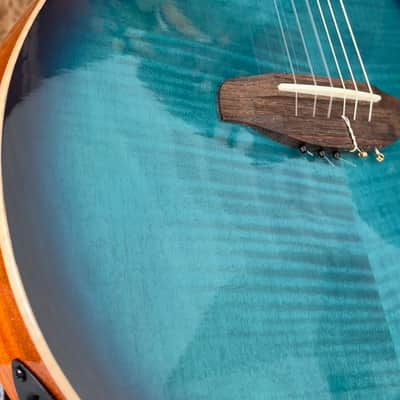 Ortega TourPlayer Series Nylon String Acoustic-Electric Guitar - RTPDLX-FMA-L, Left-handed, Flamed Mapled Blue image 1