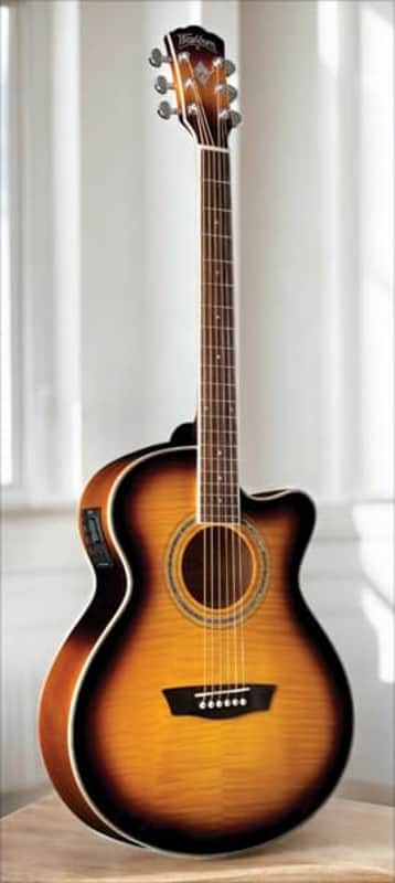 Washburn EA15ATB Festival Series Mini Jumbo Acoustic-Electric Guitar – Cutaway – Tobacco Burst – Acoustic/Electric – Model EA15ATB image 1