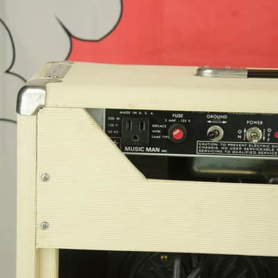 Vintage Music Man 210 HD-150 Cream Pinwale Tolex Tube Guitar Amp, Heavy Duty Speakers image 9