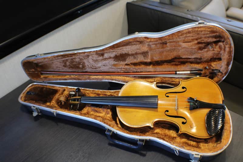 An Antique Antonius Stradivarius Nicolo Eberti Copy Full Size 4/4 Violin Bow & Case3 V image 1