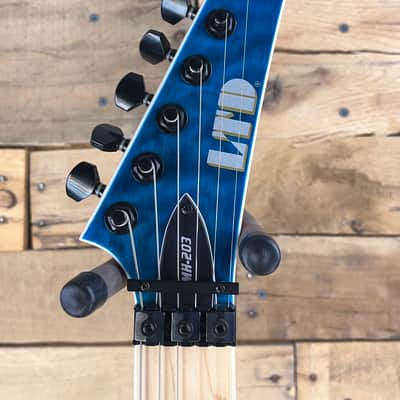ESP LTD MH-203 QM Electric Guitar - See Thru Blue image 5