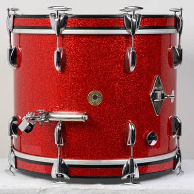 Gretsch 18/12/14/5x14" 60's Round Badge Drum Set - Rewrapped by Lee Ruff Tangerine Sparkle image 7