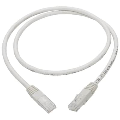 Tripp Lite N200-003-WH - Premium Cat5/5e/6 Gigabit Molded Patch Cable, RJ45 M/M 550MHZ White 3 Feet image 1