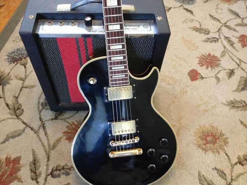 Buroze Les Paul Custom 1970's Black & Gold Burny Greco Ibanez | Reverb