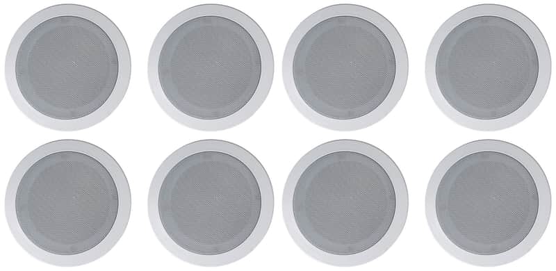 8 Rockville HC55-16 White 5.25" 300 Watt In-Ceiling Home Theater Speakers 16 Ohm image 1