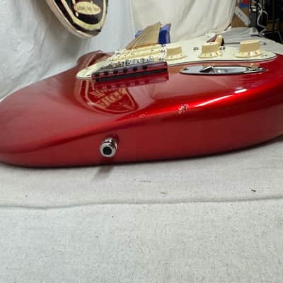 Fender American Deluxe Stratocaster Guitar with Case 2002 - Chrome Red / Maple neck image 18