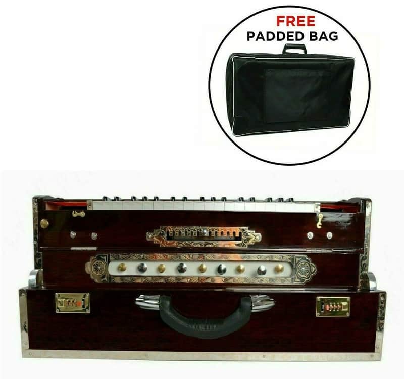 Handmade Harmonium 13 Scale Changer Exclusive Concert Quality Portable 4 Reed Indian Teak image 1