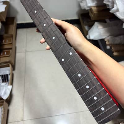AAAA Flame Maple Rosewood electric guitar neck 22 fret Gloss Red Parts image 7