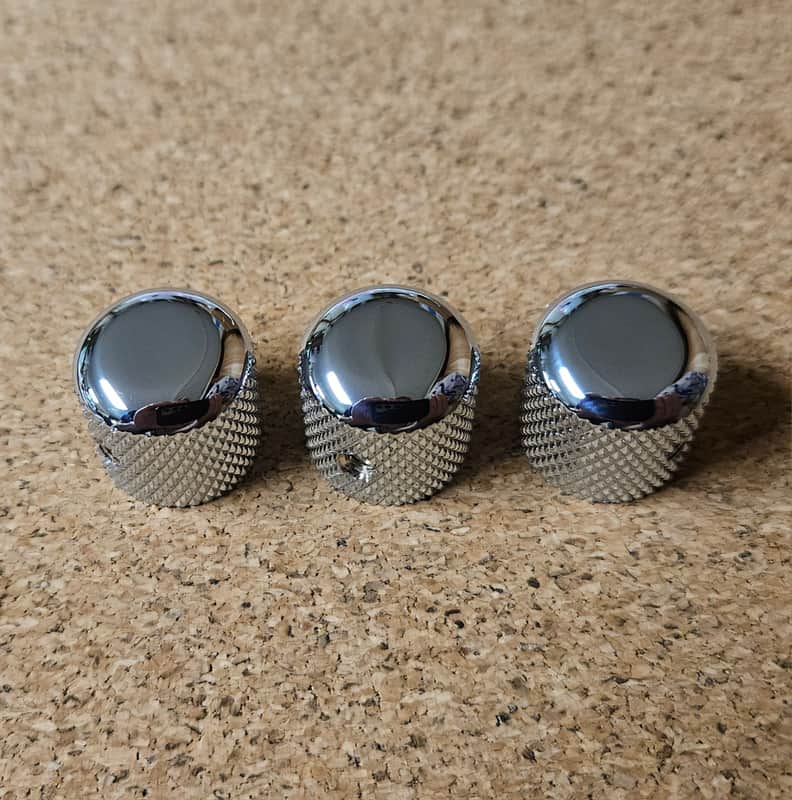 Fender Cobain Jaguar Knobs, set of 3, Chrome domed tele knobs image 1