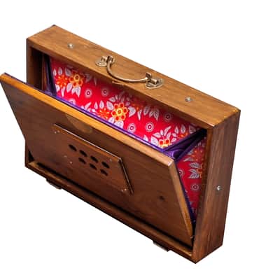 Indian Shruti Box 13 Notes 1 Octave Teak Wood 440Hz Drone Instrument with Bag image 3