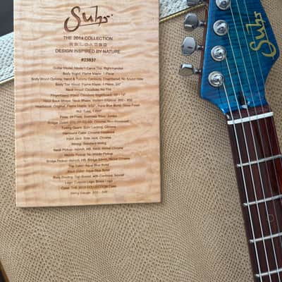 Suhr Modern Carve Top 2014 Reload Collection Flamed Blue Aqua Cocobolo Neck **Stunning!** image 23