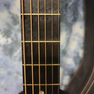 Vintage 1963 Regal by Harmony Stella 3/4 Size Parlor Guitar Faux Tiger Stripe Neck Reset Pro Setup New Strings Original Soft Shell Case image 8