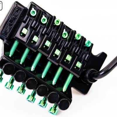 FU-Tone Titanium Saddle Insert For Locking Tremolo Green Anodized - 6 String Set - Made In USA! image 2