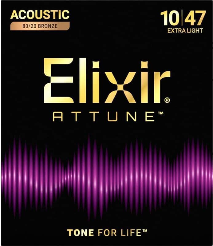 Elixir Strings Attune 80/20 Bronze Acoustic Guitar Strings - .010-.047 Extra Light image 1