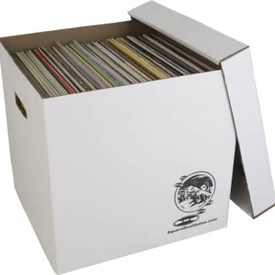 (1) 12" White Record Box with Lids - LP Vinyl Album 33rpm Cardboard Storage image 3