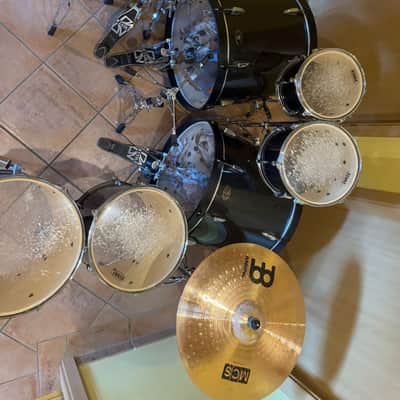 Tama Imperialstar Blacksparkle Double Bassdrum Kit 2010s - Black Sparkle image 2