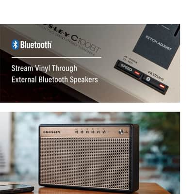 Crosley C100BT 2-Speed Bluetooth  Turntable, Champagne-NEW image 8