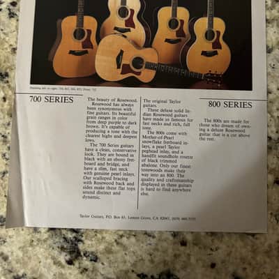 Taylor Flyer Brochures 90s ? Dan Crary Artist Series Koa 900 800 700 600 500 image 8