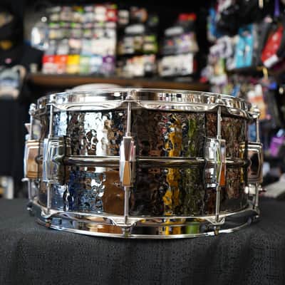 Ludwig USA LB417K Hammered Black Beauty Seamless Brass Shell 6.5x14" Snare Drum image 7