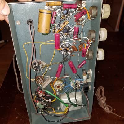 Knight rare 83SX234 10 watt mono tube amplifier 2E26 not 6V6 push pull 1955 - blue wrinkle paint image 13