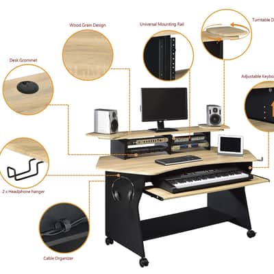 Musiea IM100 Series Music Recording Studio Desk Workstation with 2 x 4U Rack image 2