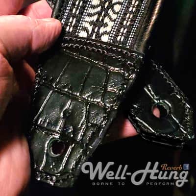 Well-Hung "1969 Series, Sugar Sugar" 3" wide ULTRA-padded leather guitar strap image 2