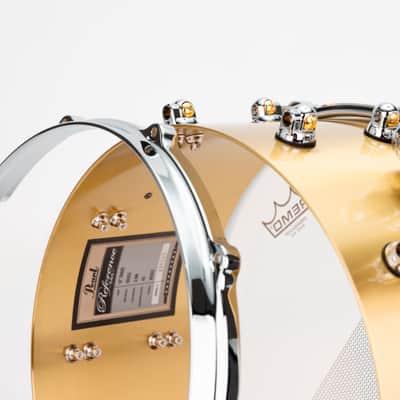 Pearl Reference One 14x6.5" Cast Brass 3mm Snare Drum Mastercast Die-cast Hoops Swivel Lugs Glide-lock Strainer RF1B1465 | WorldShip | Authorized Dealer image 11