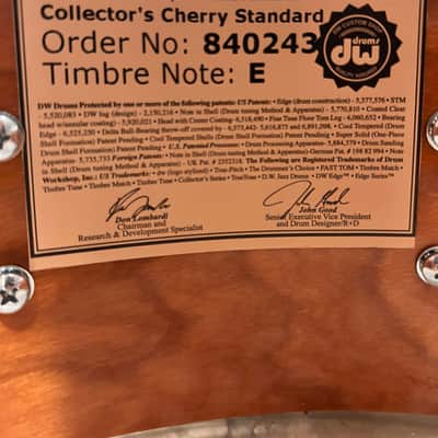 DW Collector's Series Cherry Standard 5x14 Snare Drum 2012 - Natural Gloss Lacquer w/ Hard Case image 3