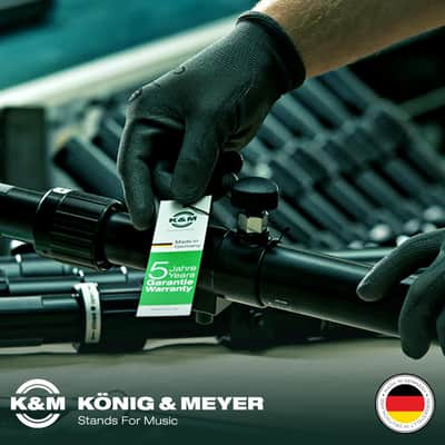 K&M König & Meyer 21075.500.55 Tripod Microphone Stand - Adjustable Telescoping 1-Piece Boom Arm - Professional Grade - Heavy Duty with Folding Leg Base - German Made - Black image 5
