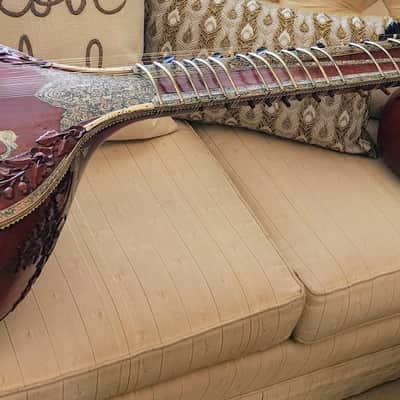 SITAR Antique by HUSEN & Brothers, Miraj, India 7 String Custom Grand Concert "Baritone" 1950's Only 1 known of, Confirmed by Grandson made by Grandfather! - image 9
