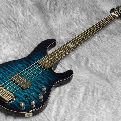 Ernie Ball MusicMan BFR StingRay 5H 20th Anniversary Tahitian Quilt. #6 of 10 StingRay 5H 2007 Tahitian Blue Quilt-Matching Headstock-Tahitian Blue Birdseye Neck image 19