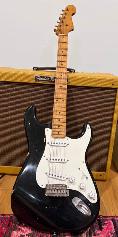 Price to Sell! Stratocaster “1954” replica: Fender American vintage ‘56 ri AVRI body/Klein epic 1954 replica pups/ thick highly figured reliced Musikraft neck/ early 50’s replica pups covers and knobs image 1