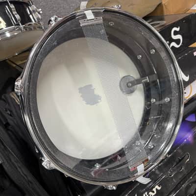 Ludwig LM404 Acrolite 5x14" 8-Lug Aluminum Snare Drum with Black/White Badge 1994 - 2012 - Black Galaxy image 5