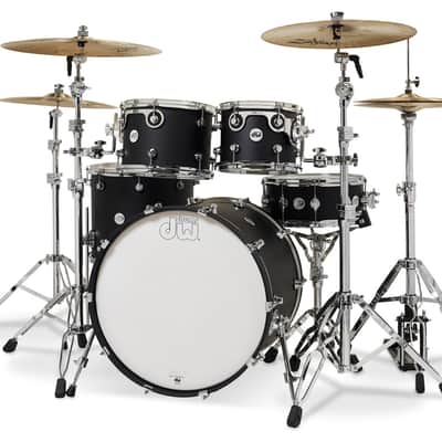 DW Design Series 4-Piece Drum Kit - 22" Black Satin (DDLM2214BL) image 2