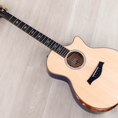 2023 Taylor Custom Grand Auditorium Acoustic Electric Guitar Trans Blue w/ Lutz Spruce + Quilted Maple image 13