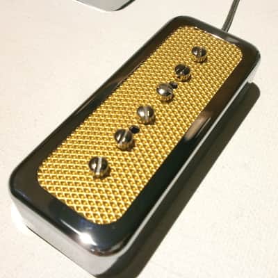 FOIL P90 Soap Bar Pickup SET Bridge and Neck Gold Chrome Electric Custom Guitar by Q pickups image 3