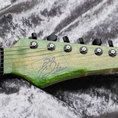Boutique guitar Ergal 7 string fanned points and lines edition by GB Liuteria image 6