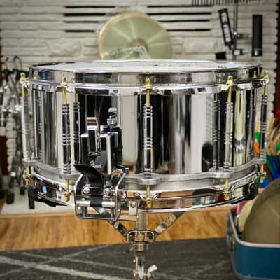 Pearl 5x14 Free Floating Steel Snare Drum – 1st Gen 1980s image 4