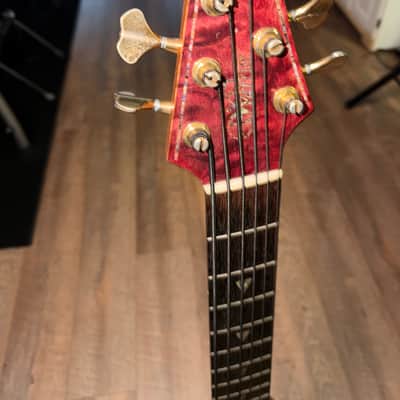 Warrior Custom Build DM 6 String Bass 2000s - Quilted Red image 3