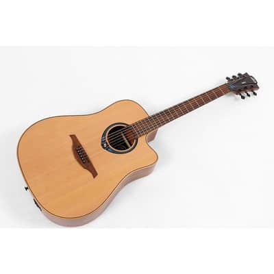Lag Guitars Tramontane HyVibe THV10DCE Dreadnought Acoustic-Electric Smart Guitar Regular Natural image 1