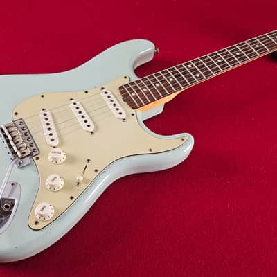 Fender Custom Shop Relic 60 Stratocaster with Matching Headstock 2011 - Yellowed Sonic Blue image 1