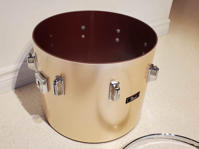 VTG 1970 PEARL 15"x12" Gold Satin "Phenolic" Power Tom Drum  - Gorgeous Clean A+ image 1