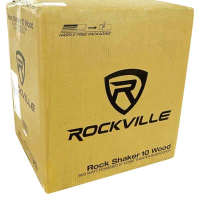 Rockville Rock Shaker 10" Inch Wood 600w Powered Home Theater Subwoofer Sub image 9