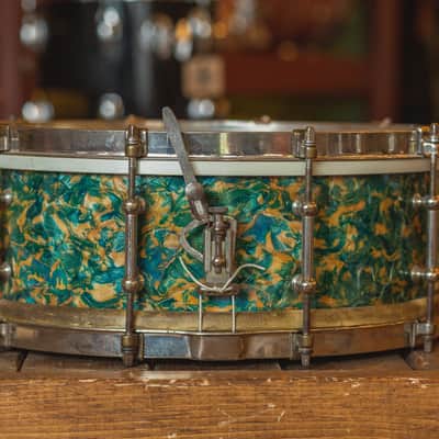 Ludwig  1930's 'Peacock Pearl Outfit' in Original Peacock Pearl Gen. II' - 14x27.5 & 5x14 image 17