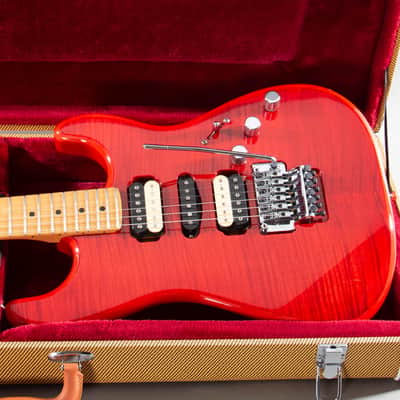 2020 Fender Japan MIJ Michiya Haruhata Stratocaster Trans Pink Flame Top Tweed HSC image 1